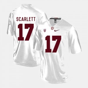 College Football #17 Brennan Scarlett Stanford Jersey White Men's 284996-193