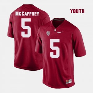 College Football #5 Youth Christian McCaffrey Stanford Jersey Red 212010-146