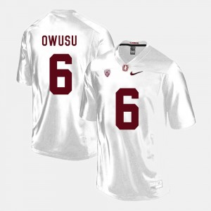Francis Owusu Stanford Jersey #6 White College Football For Men 965808-546