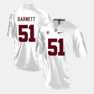 For Men's College Football #51 White Joshua Garnett Stanford Jersey 341325-355