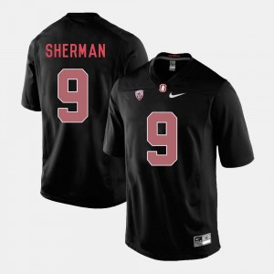 Men #9 Black College Football Richard Sherman Stanford Jersey 278652-821