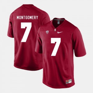 Men Cardinal Ty Montgomery Stanford Jersey #7 College Football 758385-269