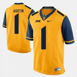 Gold #1 For Men Alumni Football Game Tavon Austin WVU Jersey 300201-845