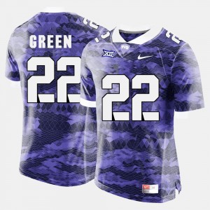 #22 Purple College Football For Men's Aaron Green TCU Jersey 139571-518