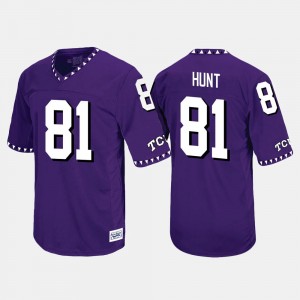 Purple Men's Cole Hunt TCU Jersey #81 Throwback 613529-705