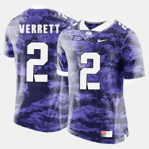 #2 Jason Verrett TCU Jersey College Football Purple For Men's 902017-192