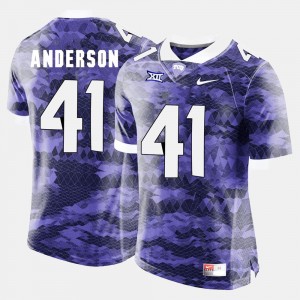 #41 College Football Jonathan Anderson TCU Jersey Purple For Men's 135449-406