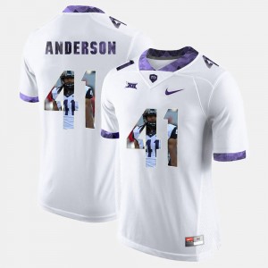 Men #41 White High-School Pride Pictorial Limited Jonathan Anderson TCU Jersey 972249-458