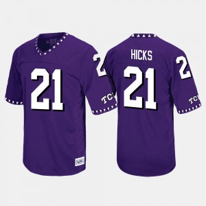Throwback Men's Kyle Hicks TCU Jersey Purple #21 308030-429