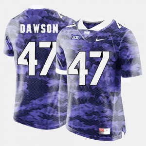 College Football Purple P.J. Dawson TCU Jersey #47 Mens 958021-696