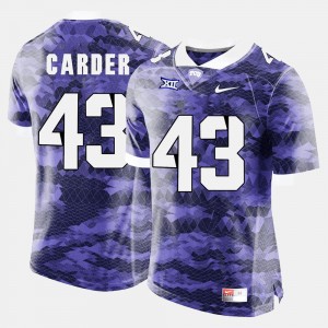 Mens College Football #43 Tank Carder TCU Jersey Purple 942723-616
