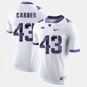 College Football #43 Tank Carder TCU Jersey For Men's White 709699-312