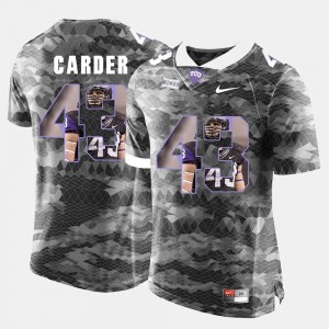Tank Carder TCU Jersey For Men #43 Grey High-School Pride Pictorial Limited 390370-856