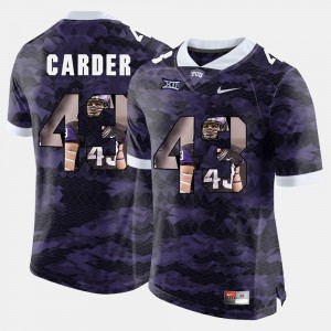 For Men's Purple #43 Tank Carder TCU Jersey High-School Pride Pictorial Limited 461277-933