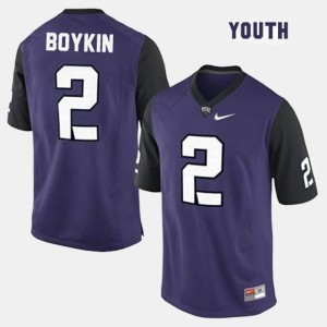 Youth(Kids) Trevone Boykin TCU Jersey College Football Purple #2 799288-337