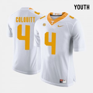 Britton Colquitt UT Jersey #4 College Football White Youth(Kids) 842719-748