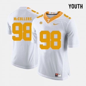 College Football Daniel McCullers UT Jersey #98 Youth White 935184-922