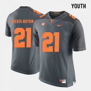 College Football Jalen Reeves-Maybin UT Jersey Grey Youth #21 162601-889