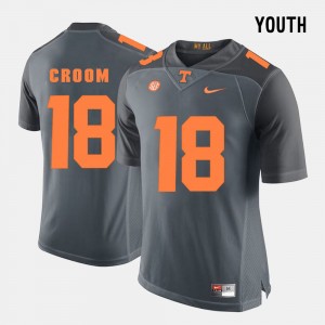 College Football #18 Jason Croom UT Jersey Youth(Kids) Grey 742413-151