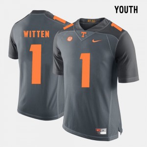 Grey Jason Witten UT Jersey For Kids #1 College Football 896044-232