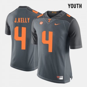 Grey John Kelly UT Jersey College Football #4 Kids 254646-346