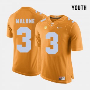 Youth(Kids) #3 College Football Orange Josh Malone UT Jersey 355388-893