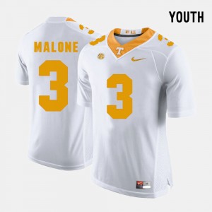 Josh Malone UT Jersey White College Football #3 Youth(Kids) 186774-796