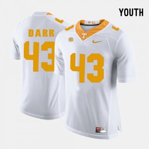 White #43 Matt Darr UT Jersey Youth(Kids) College Football 288528-934