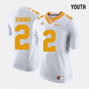 Matt Simms UT Jersey #2 College Football Youth(Kids) White 629687-362