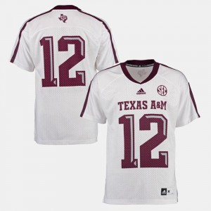 #12 Men White College Football Texas A&M Jersey 878138-157
