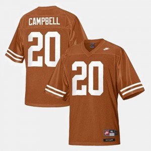 College Football #20 Kids Orange Earl Campbell Texas Jersey 971214-794
