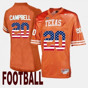 Throwback Orange For Men's #20 Earl Campbell Texas Jersey 448115-386