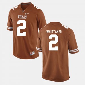 Burnt Orange Fozzy Whittaker Texas Jersey #2 College Football Men 157756-919