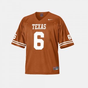 #6 College Football Burnt Orange For Men's Jake Oliver Texas Jersey 498966-649
