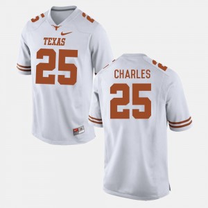 For Men's #25 College Football White Jamaal Charles Texas Jersey 762597-390