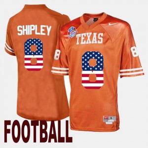 #8 Men Throwback Jordan Shipley Texas Jersey Orange 351465-529