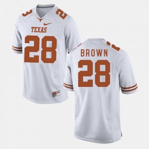 For Men's White Malcolm Brown Texas Jersey College Football #28 614850-744