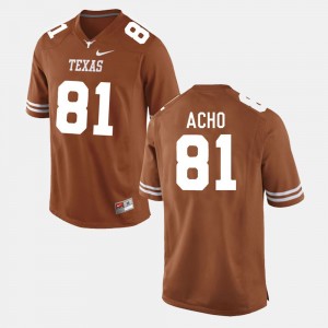 For Men College Football #81 Burnt Orange Sam Acho Texas Jersey 604327-486