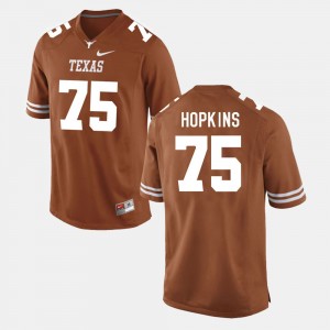 Burnt Orange Trey Hopkins Texas Jersey Men College Football #75 715075-325