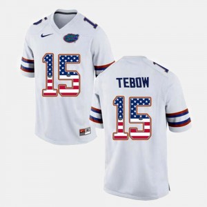 #15 US Flag Fashion Tim Tebow Gators Jersey Men's White 942462-560