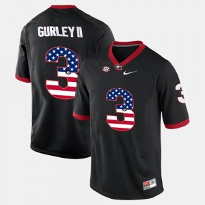 For Men's Black US Flag Fashion #3 Todd Gurley II UGA Jersey 909900-667