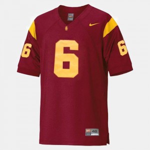 #6 College Football Red Mark Sanchez USC Jersey For Men 608932-470