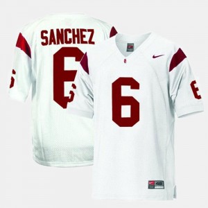 White #6 Men's College Football Mark Sanchez USC Jersey 625102-643