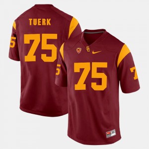 For Men Red Pac-12 Game Max Tuerk USC Jersey #75 182024-321