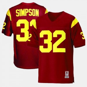 College Football #32 O.J. Simpson USC Jersey Red Kids 405321-790