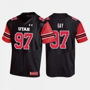 #97 College Football Black Matt Gay Utah Jersey Men 737984-481