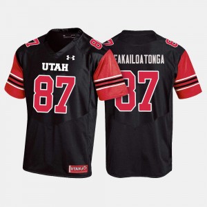 College Football For Men Siale Fakailoatonga Utah Jersey Black #87 188473-900