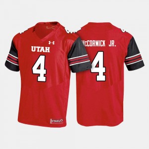 Red #4 For Men Troy McCormick Jr. Utah Jersey College Football 594480-159