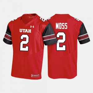 Zack Moss Utah Jersey College Football Mens #2 Red 710025-288