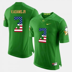 US Flag Fashion #3 Men's Vernon Adams Jr Oregon Jersey Green 783833-193